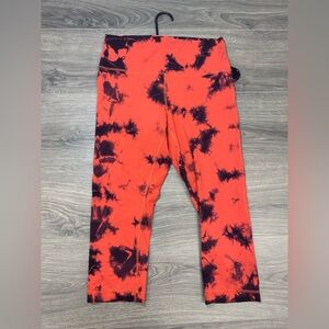 Lululemon Leggings Sz 12 Wunder Train High-Rise Tie Dye 21" Crop Capri W6BFTS